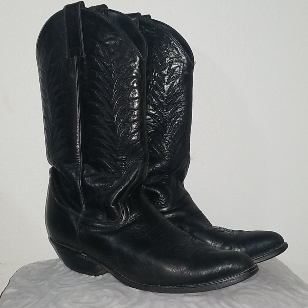 Justin Black Leather Boots
